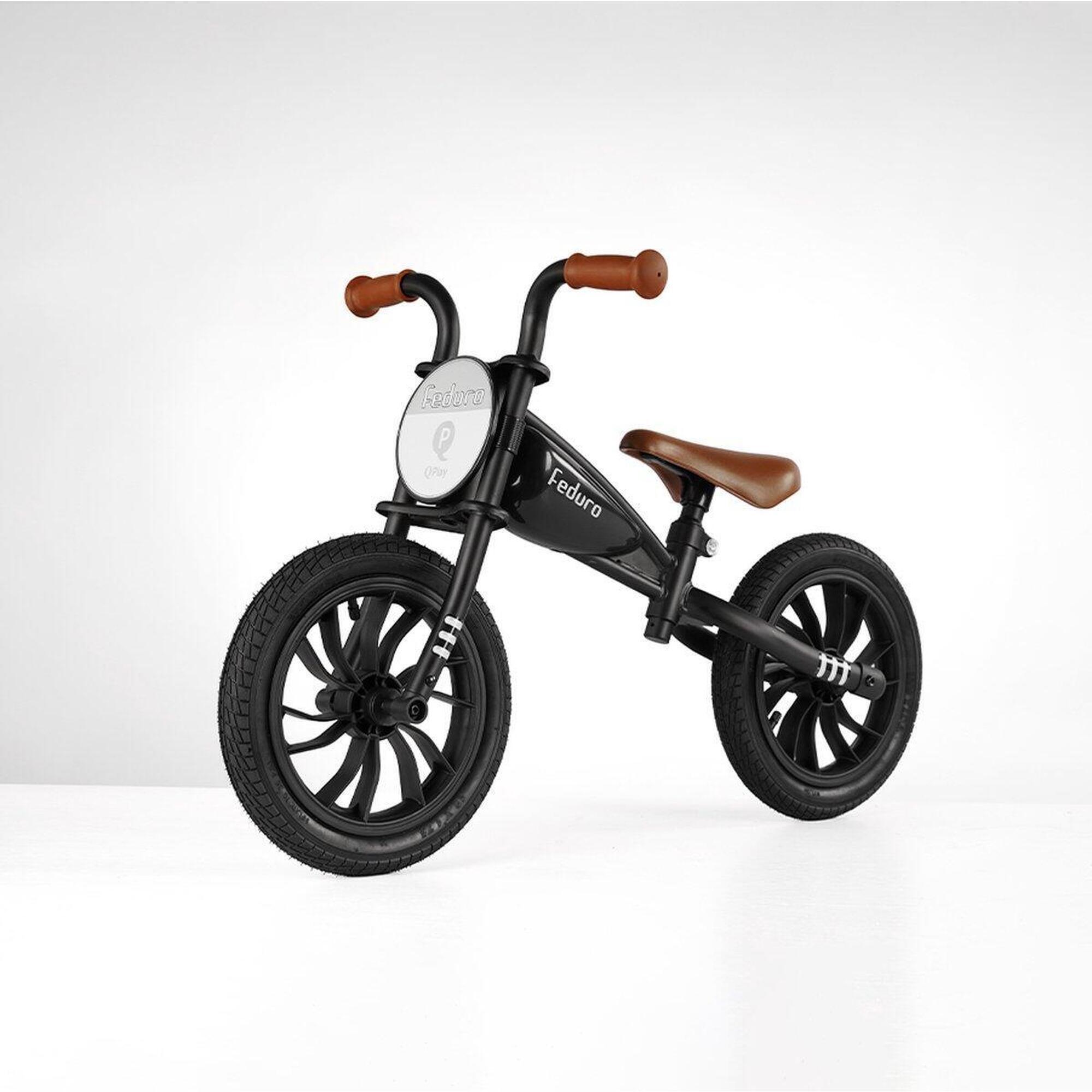 Qplay - Qplay Feduro Vélo D'Équilibre 12 Pouces - Vélo Pour Enfants - Noir - Draisienne - Marron|noir - 12" - Decathlon