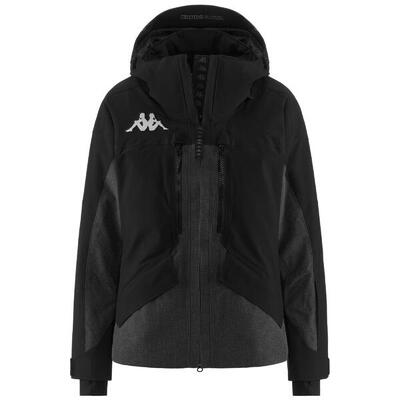 giubbotto da donna in poliestere nero da sci e snowboard