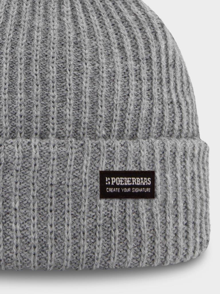 Poederbaas Muts  Royal Rib Beanie Grijs 2/6