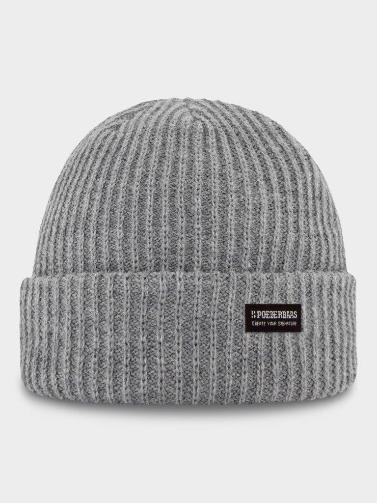POEDERBAAS Poederbaas Muts  Royal Rib Beanie Grijs