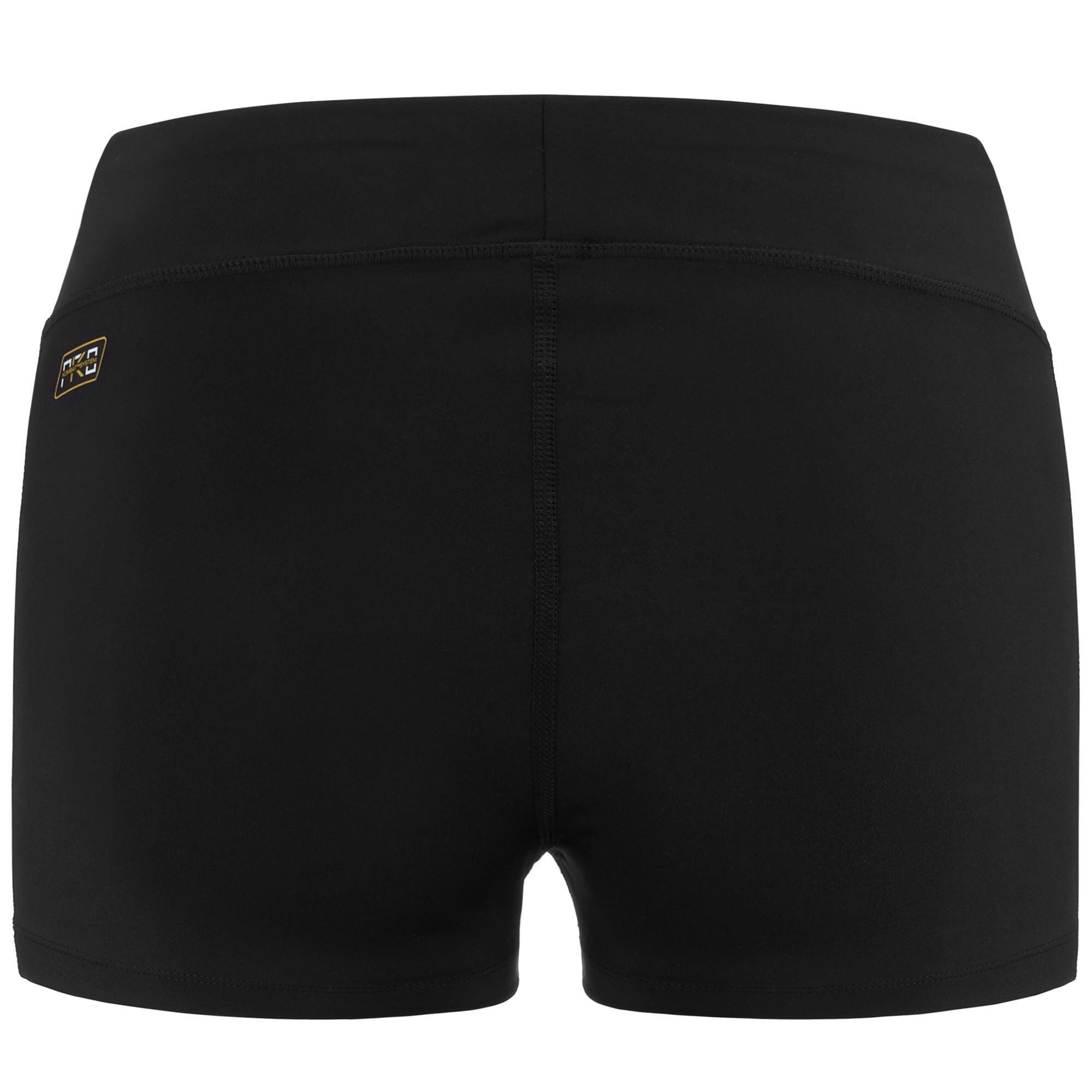 Pantaloncini sportivi da donna in poliestere nero da palestra 4/7