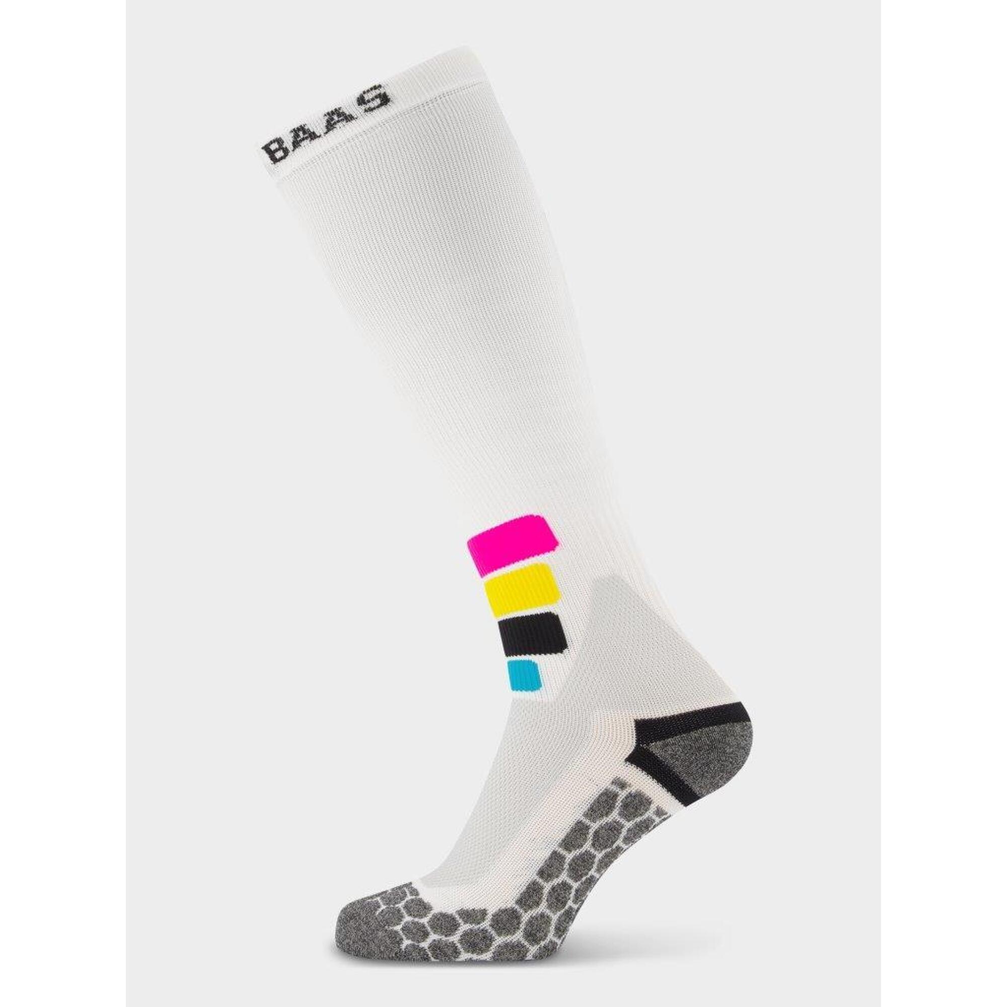 Poederbaas Chaussettes de Ski Compression Technical Pro Merino Blanc