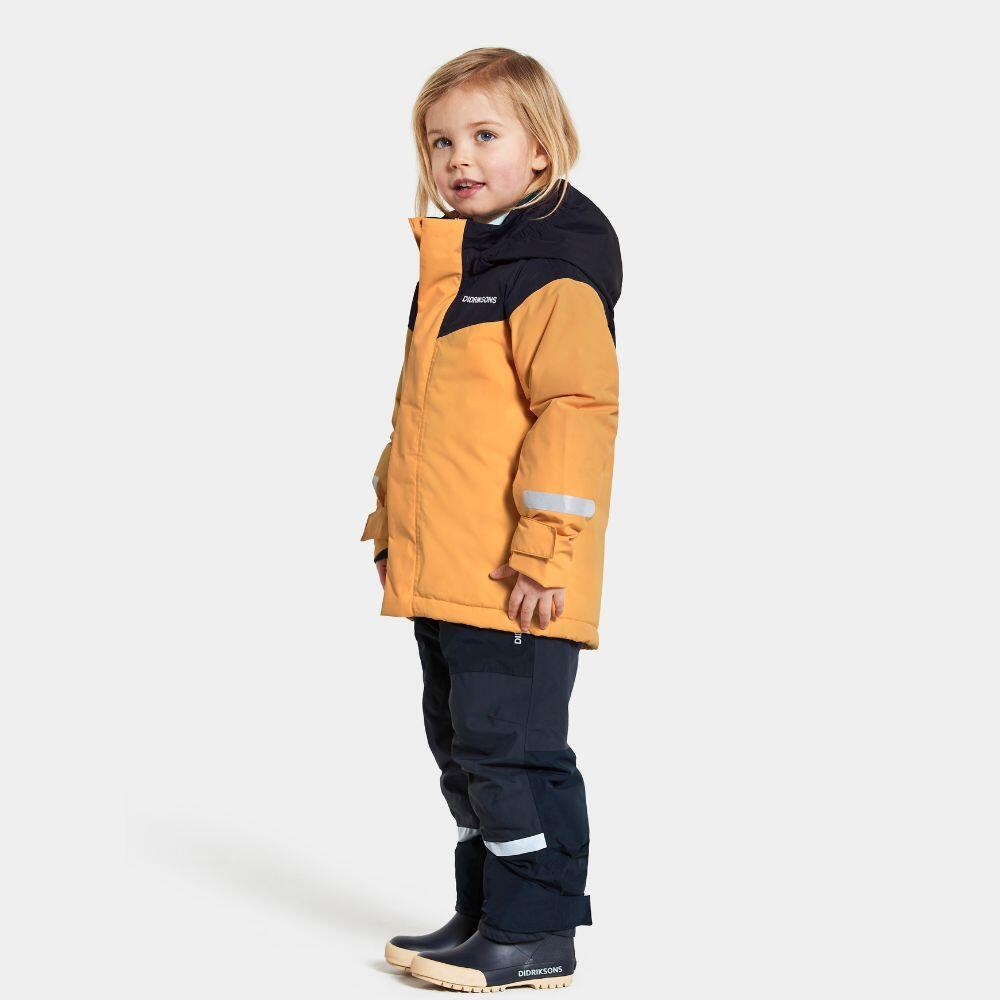 Didriksons Skare Kids Ski Jacket & Pants Set - Fire Yellow 1/7