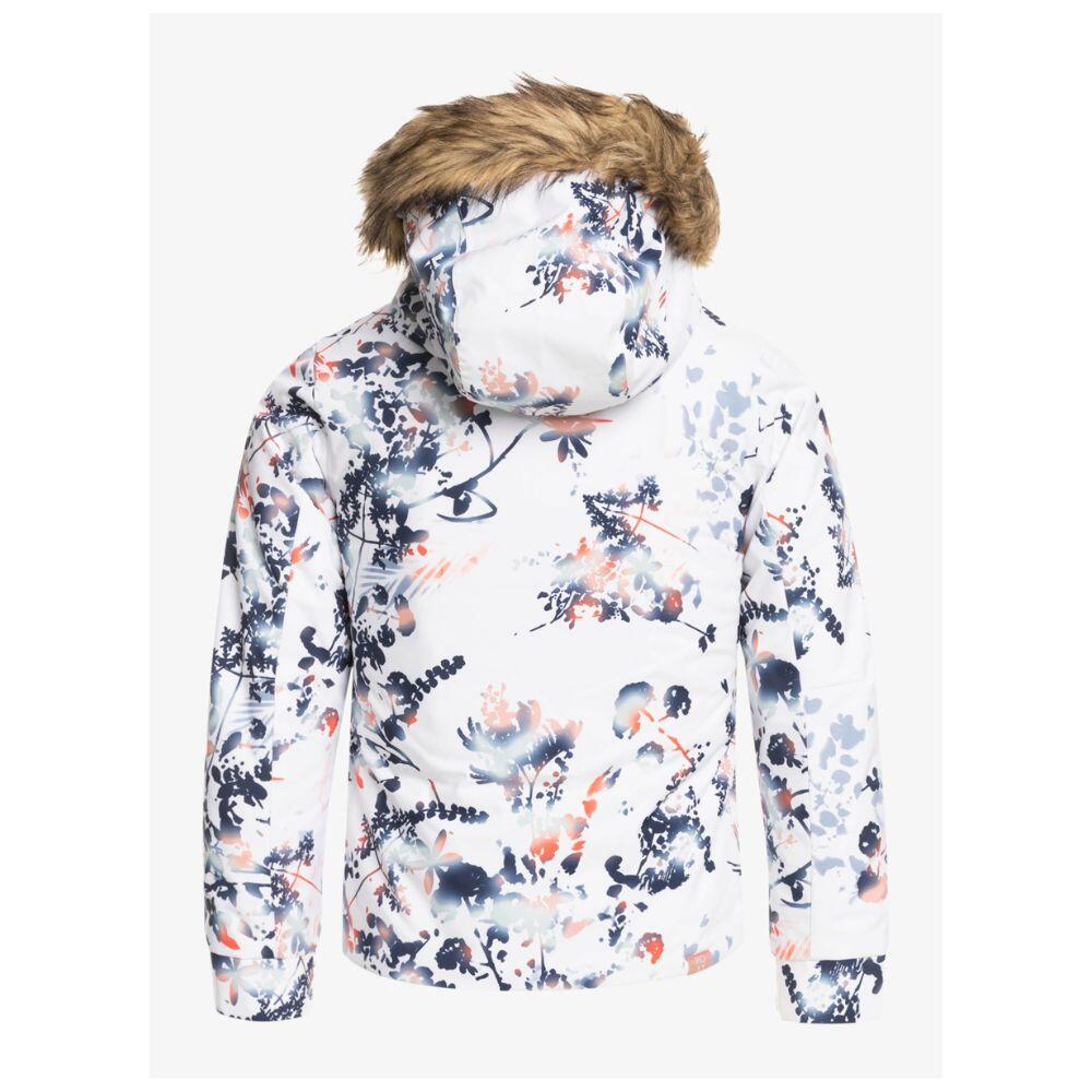 Roxy Jet Ski Girls Ski Jacket - Bright White Trop 2/3