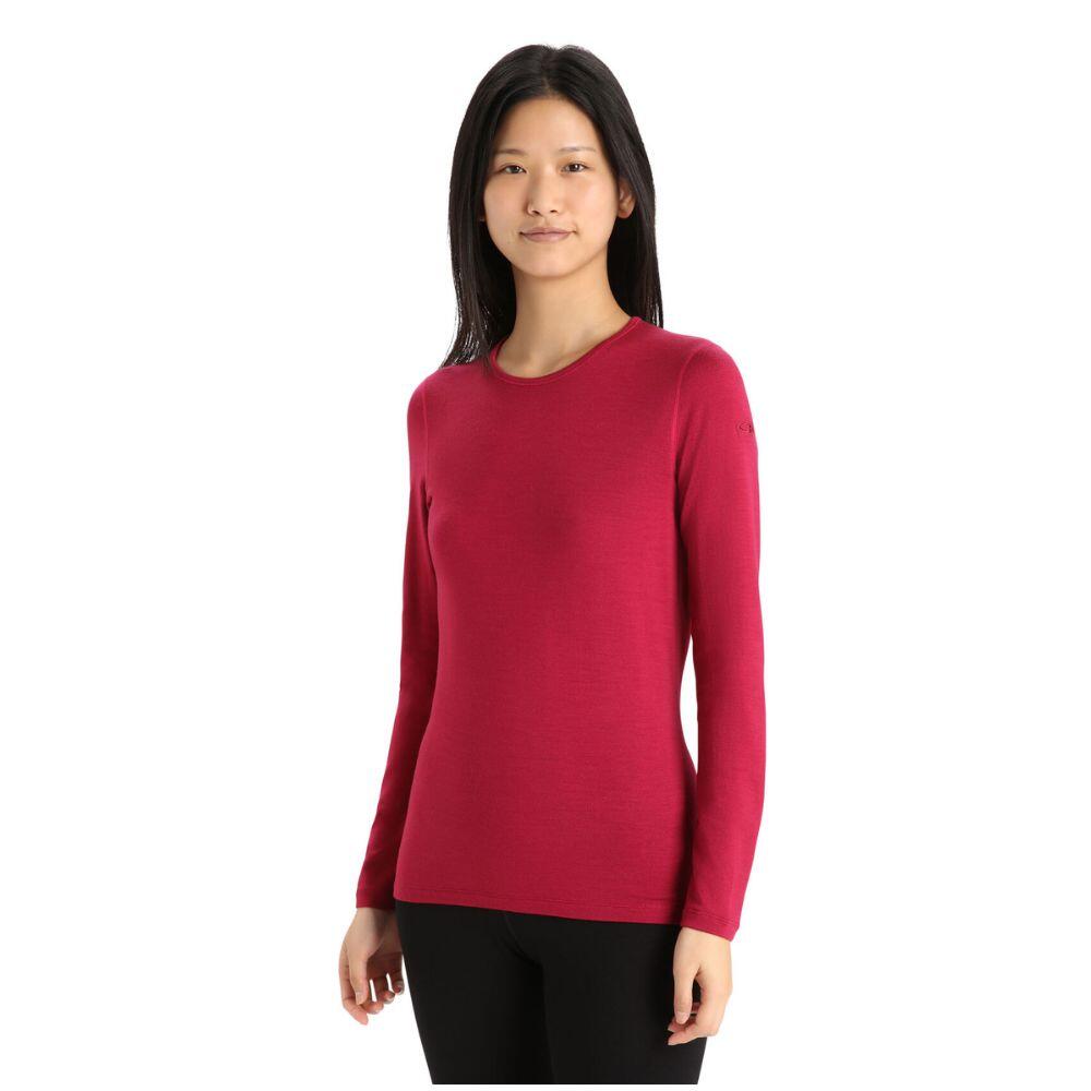 ICEBREAKER Icebreaker Women's Merino 260 Tech Crewe Thermal Top - Cherry