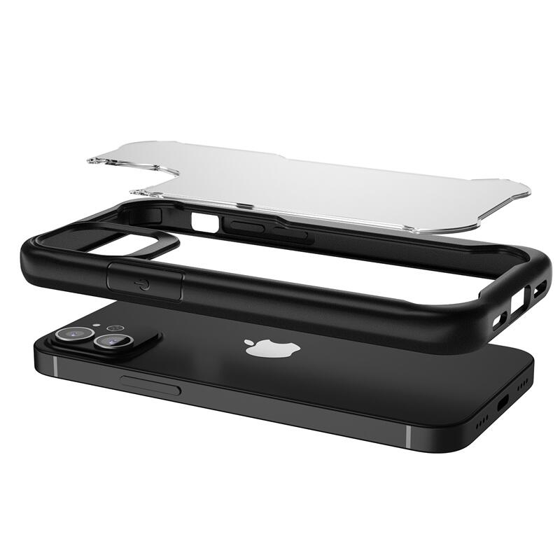 muvit for change funda Apple iPhone 12 Mini shockproof 2m transparente/negra 4/5