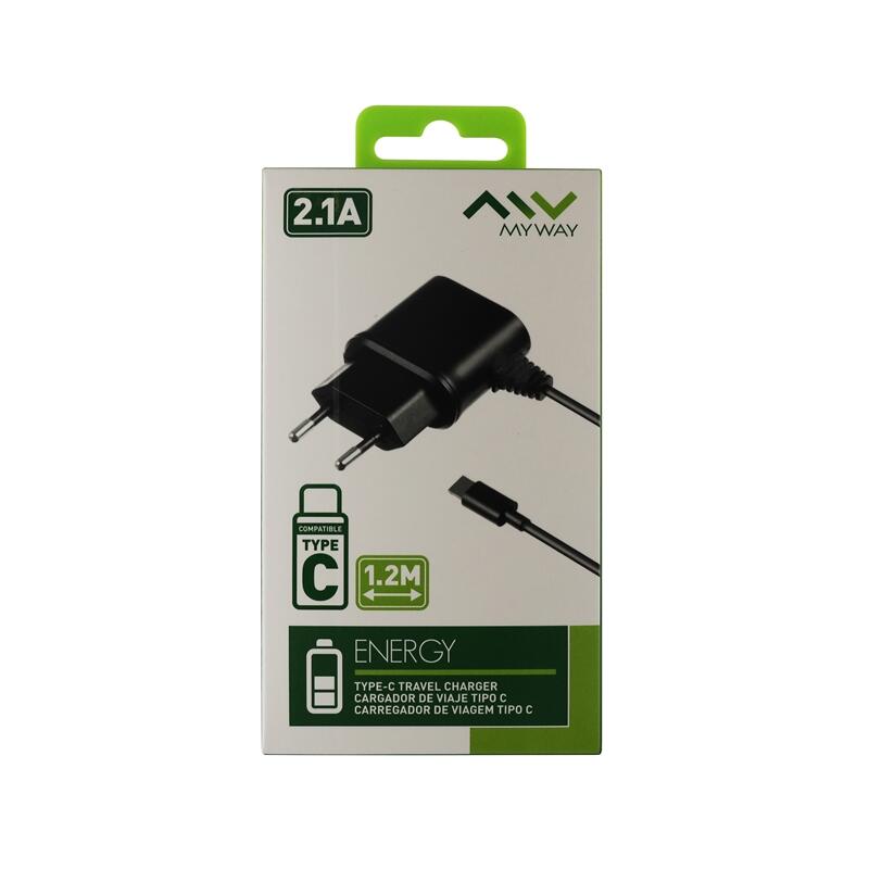 Myway transformador Tipo C 2.1A cable 1.2m negro 2/3