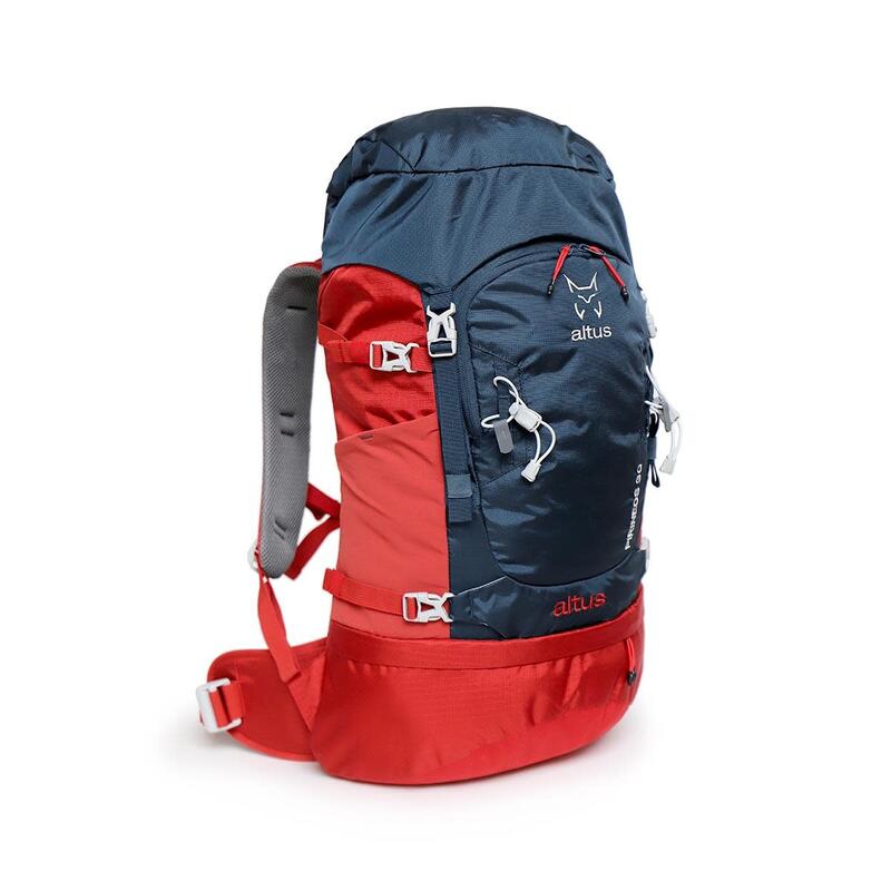 Mochilas Unisex - ALTUS Pirineos 30 H 30 - Azul Marino/Rojo