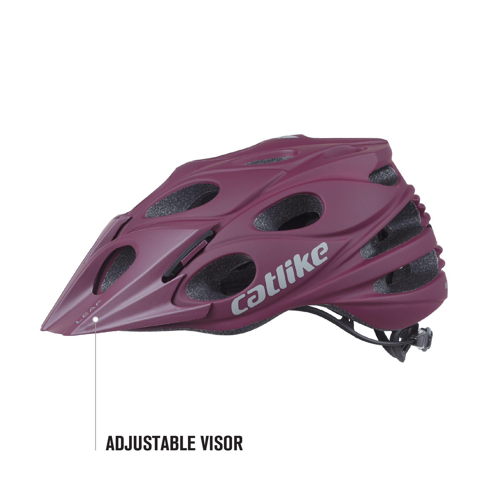 Capacete de Bicicleta MTB Leaf Bordô 3/7
