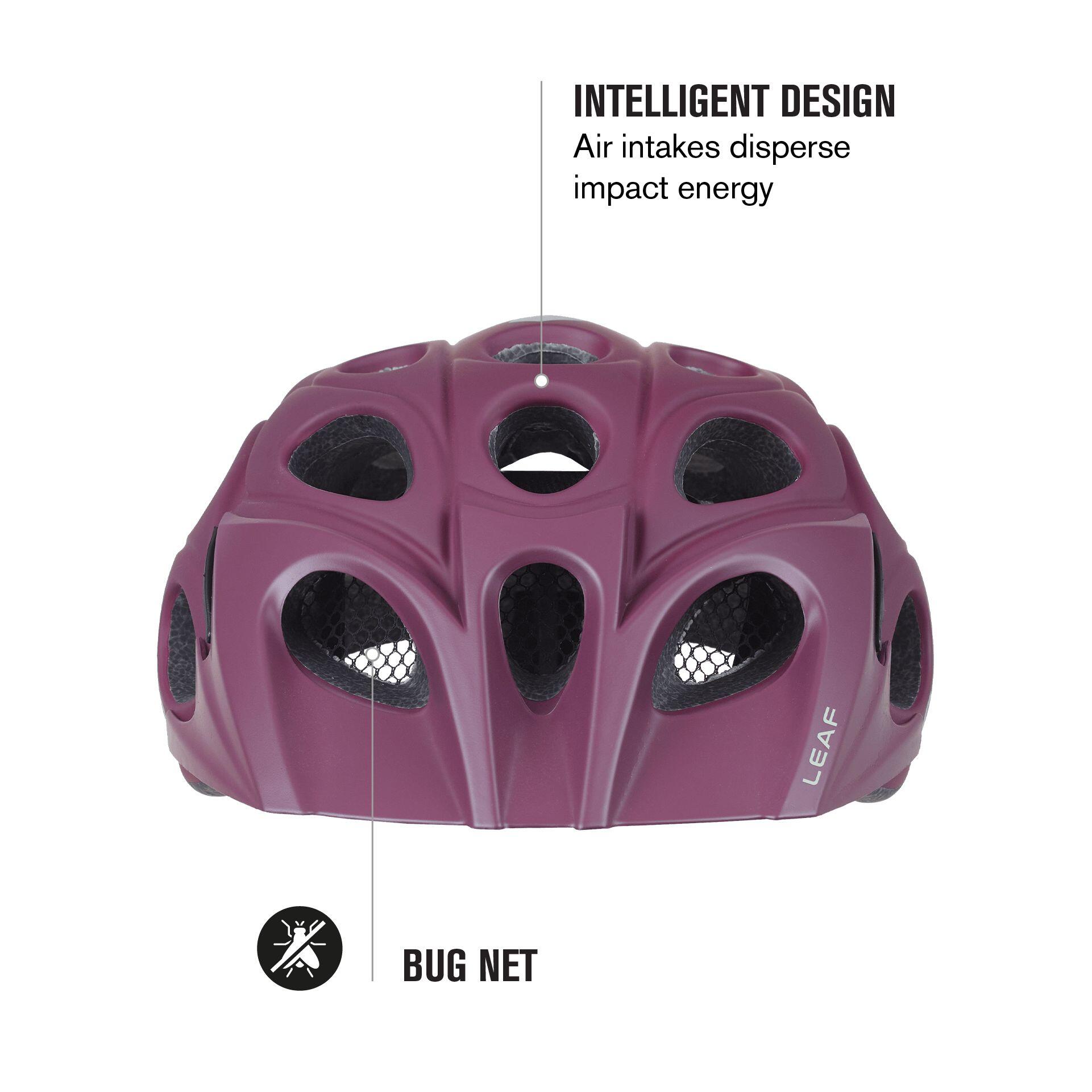 Capacete de Bicicleta MTB Leaf Bordô 5/7