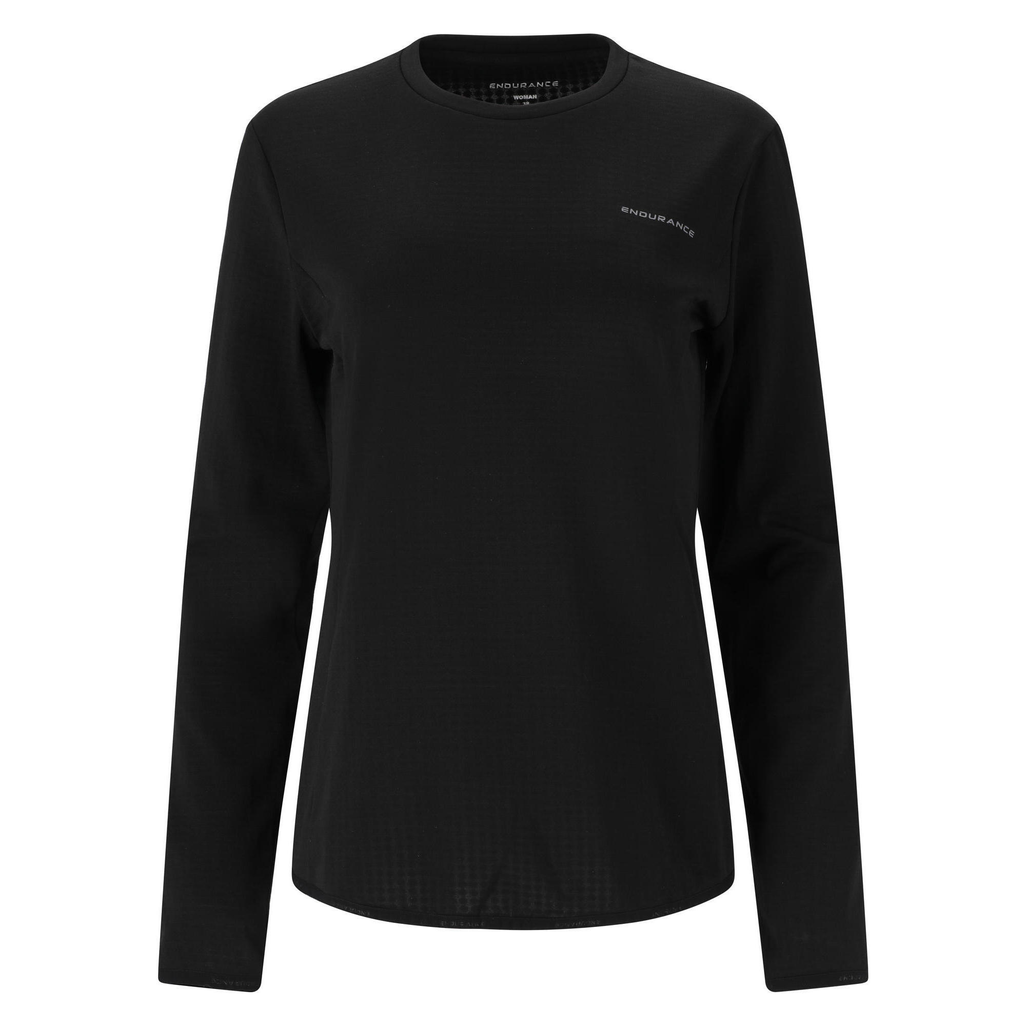 Endurance - Couche Intermédiaire Leah - T-shirt Manches Longues - Noir - Decathlon
