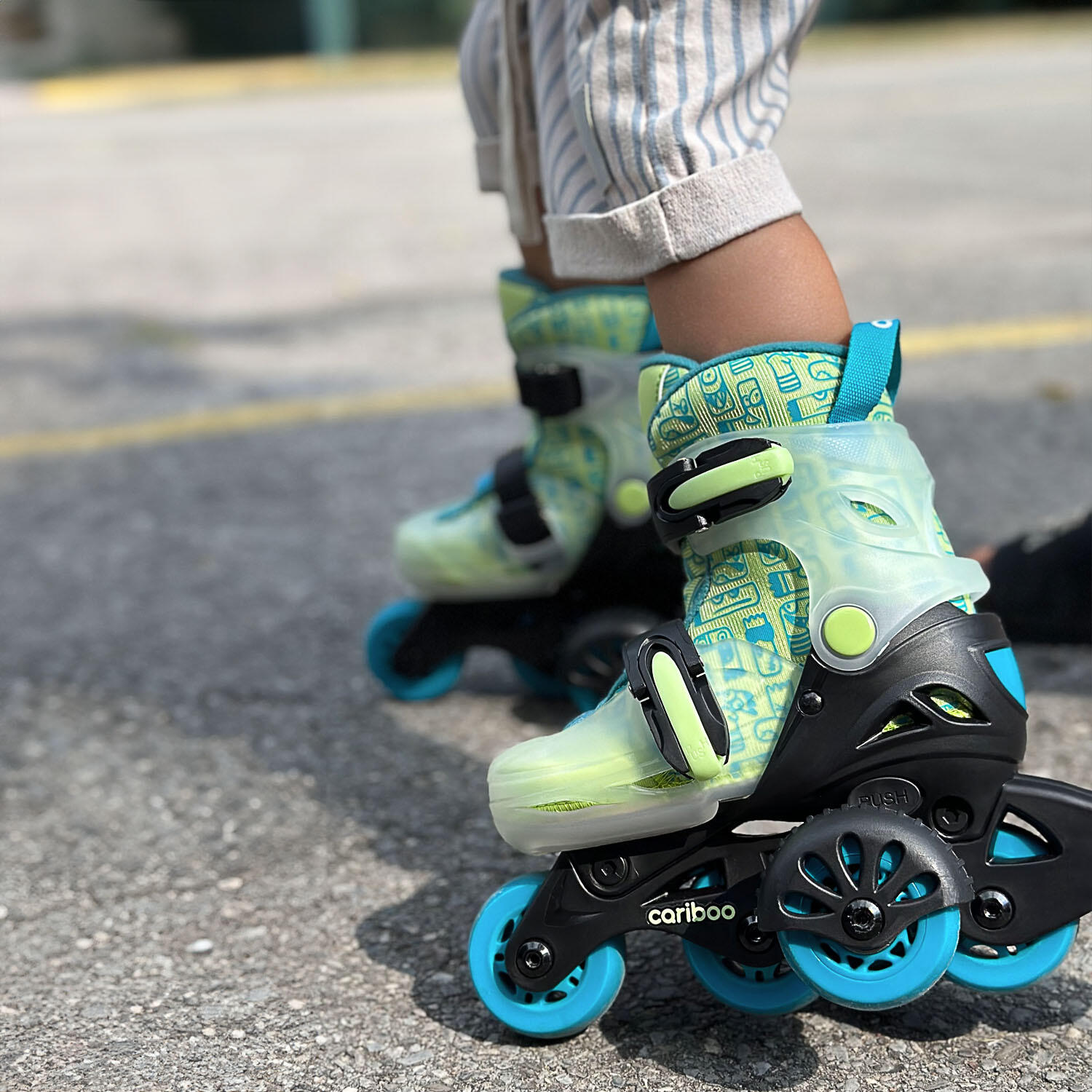 Patins ajustáveis Cariboo Step 1 para crianças - para aprender a patinar,  verde 6/7