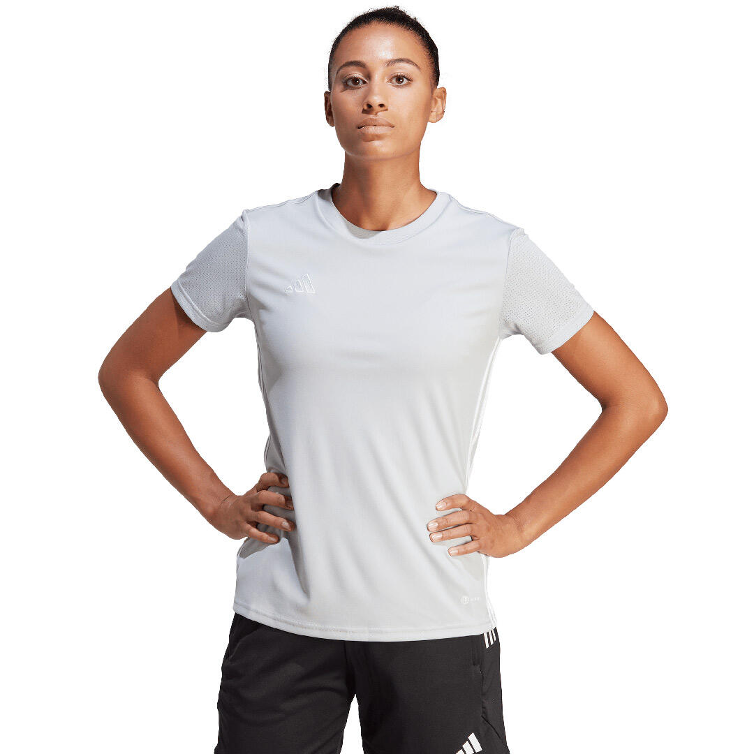 adidas T-Shirt hellgrau für Damen Training 3/6