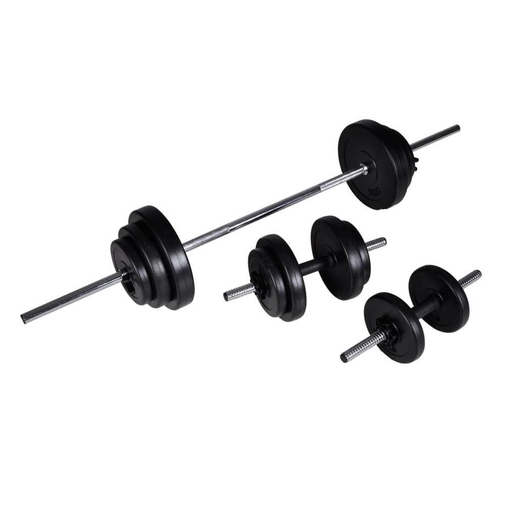 VIDAXL Juego de barras + 2 mancuernas 30,5kg