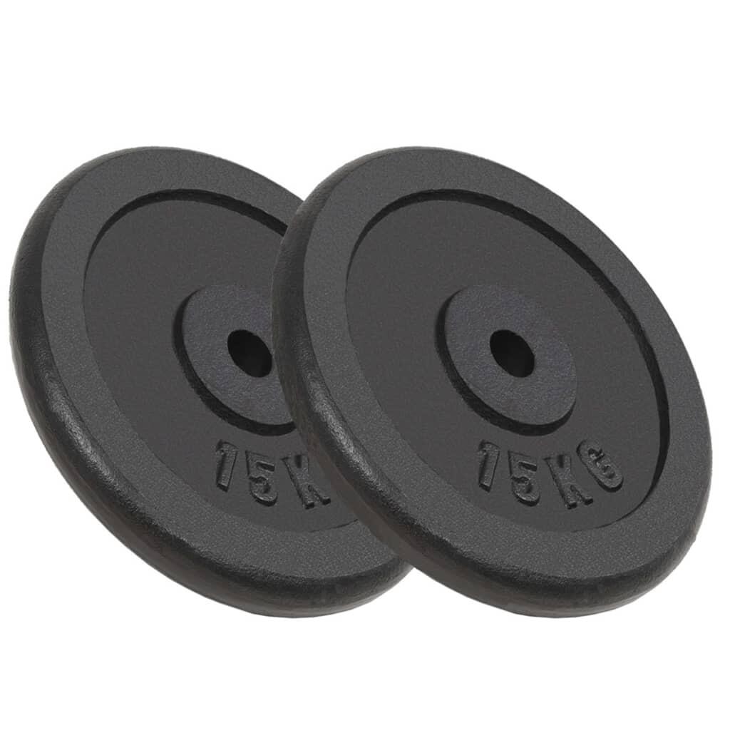 Discos de pesas de hierro fundido 2 uds 2x15 kg 1/4