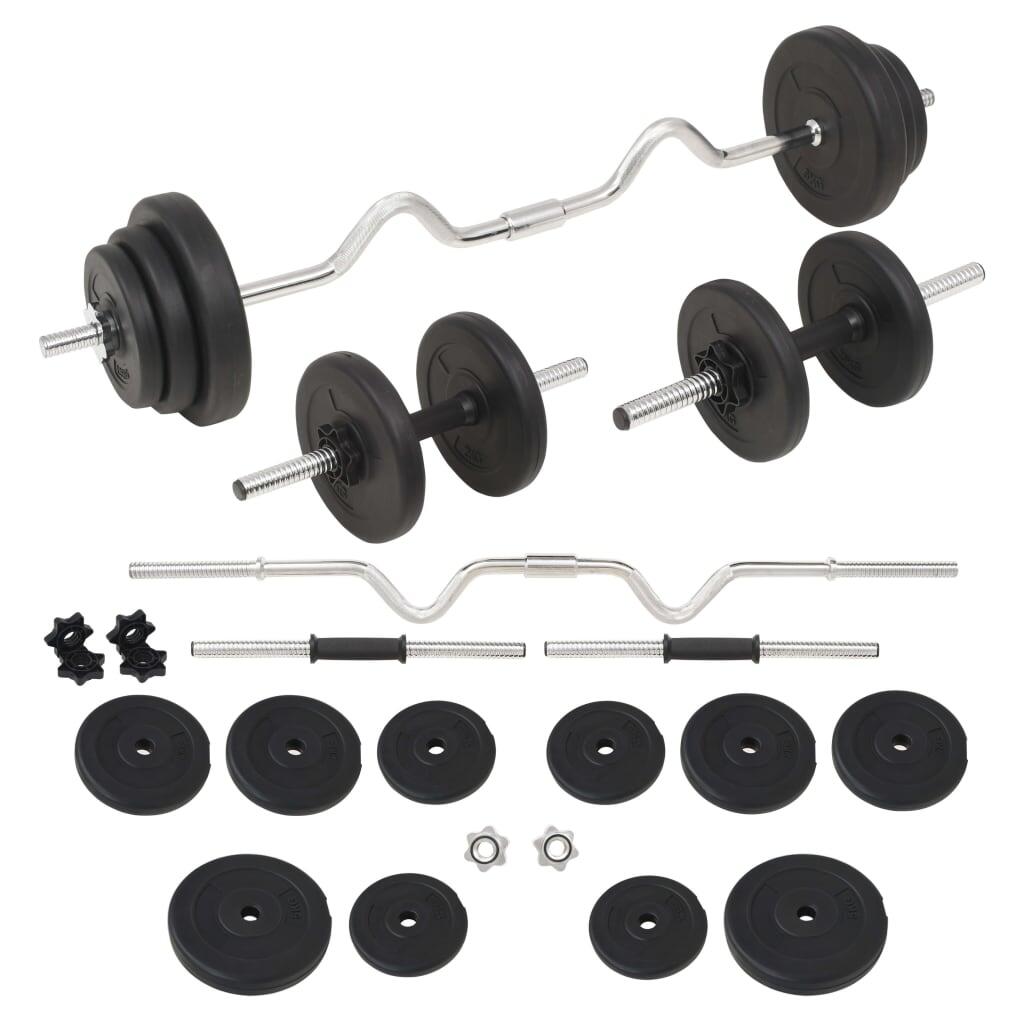 VIDAXL Juego de barras y pesas 30 kg