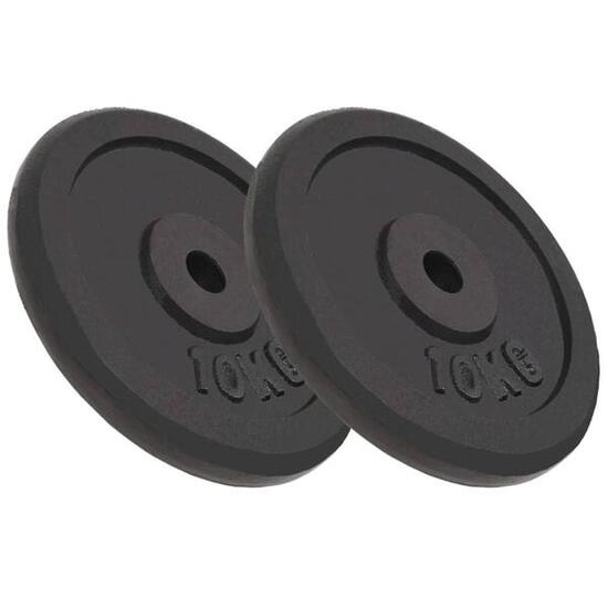 Disques fonte VidaXL 2 x 10 kg 30 mm