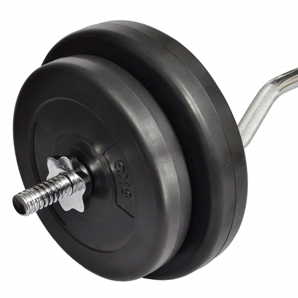 Barra curl con pesas 30 kg 3/4