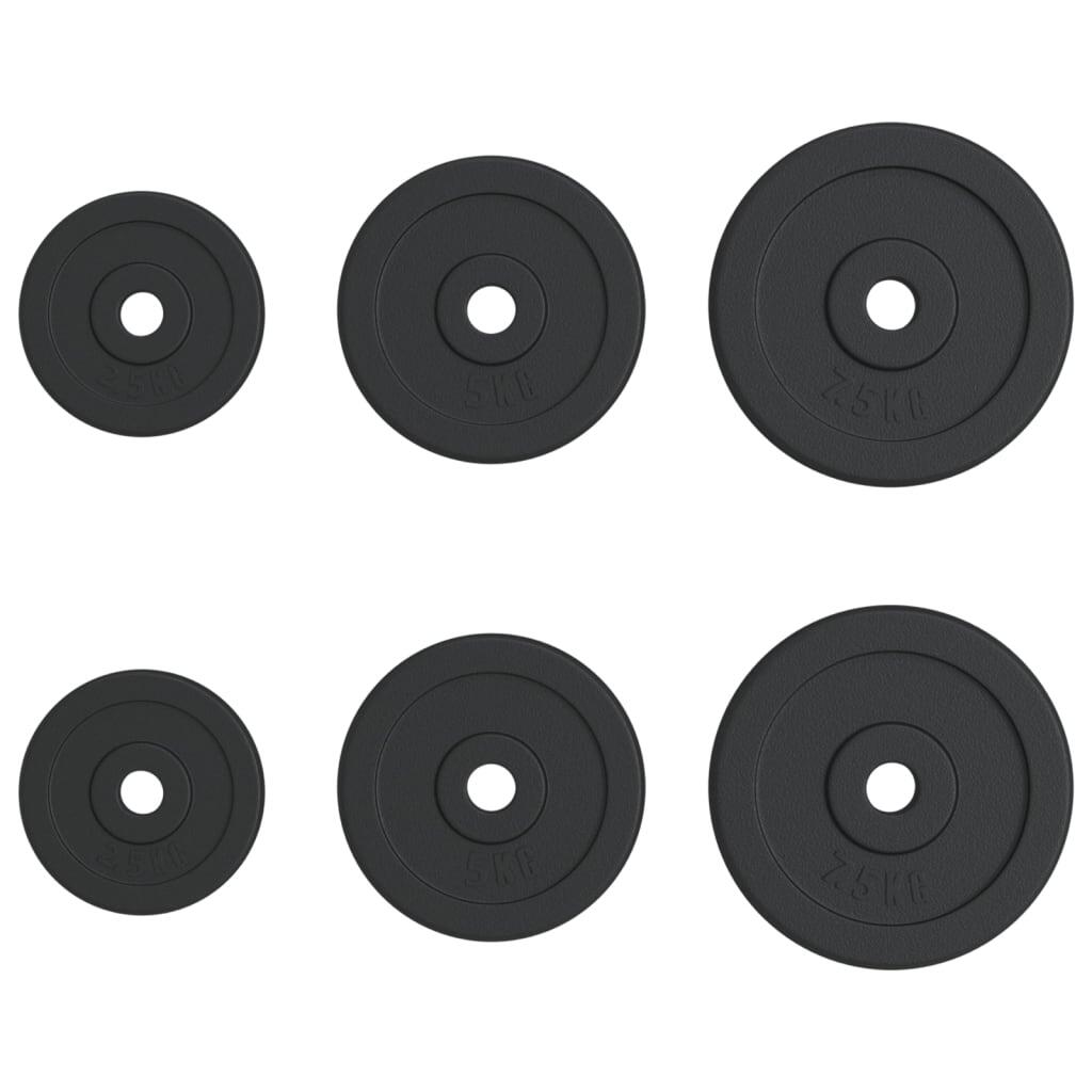 Discos de pesas de hierro fundido 6 piezas 30 kg 3/5