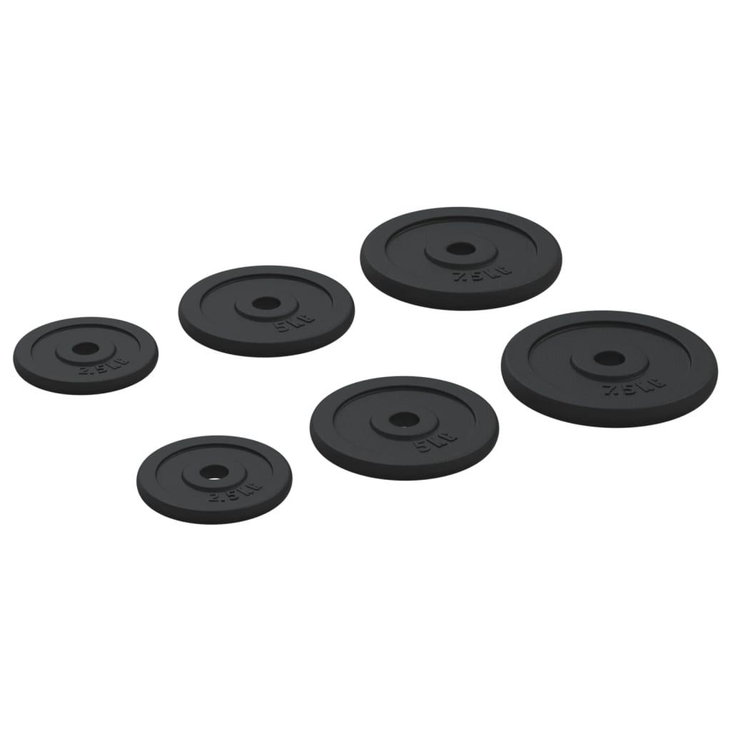 Discos de pesas de hierro fundido 6 piezas 30 kg 4/5