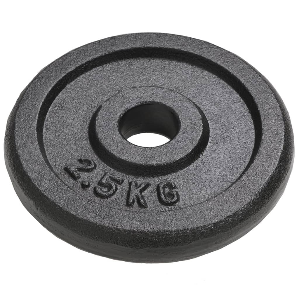 Discos de pesas de hierro fundido 8 piezas 2,5 kg 2/4