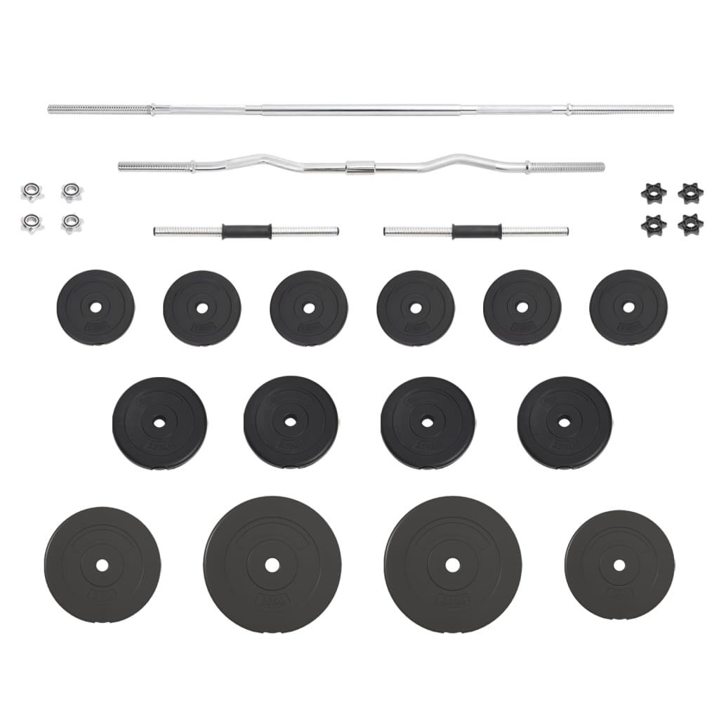 Juego de barras y mancuernas con discos 60 kg 2/5