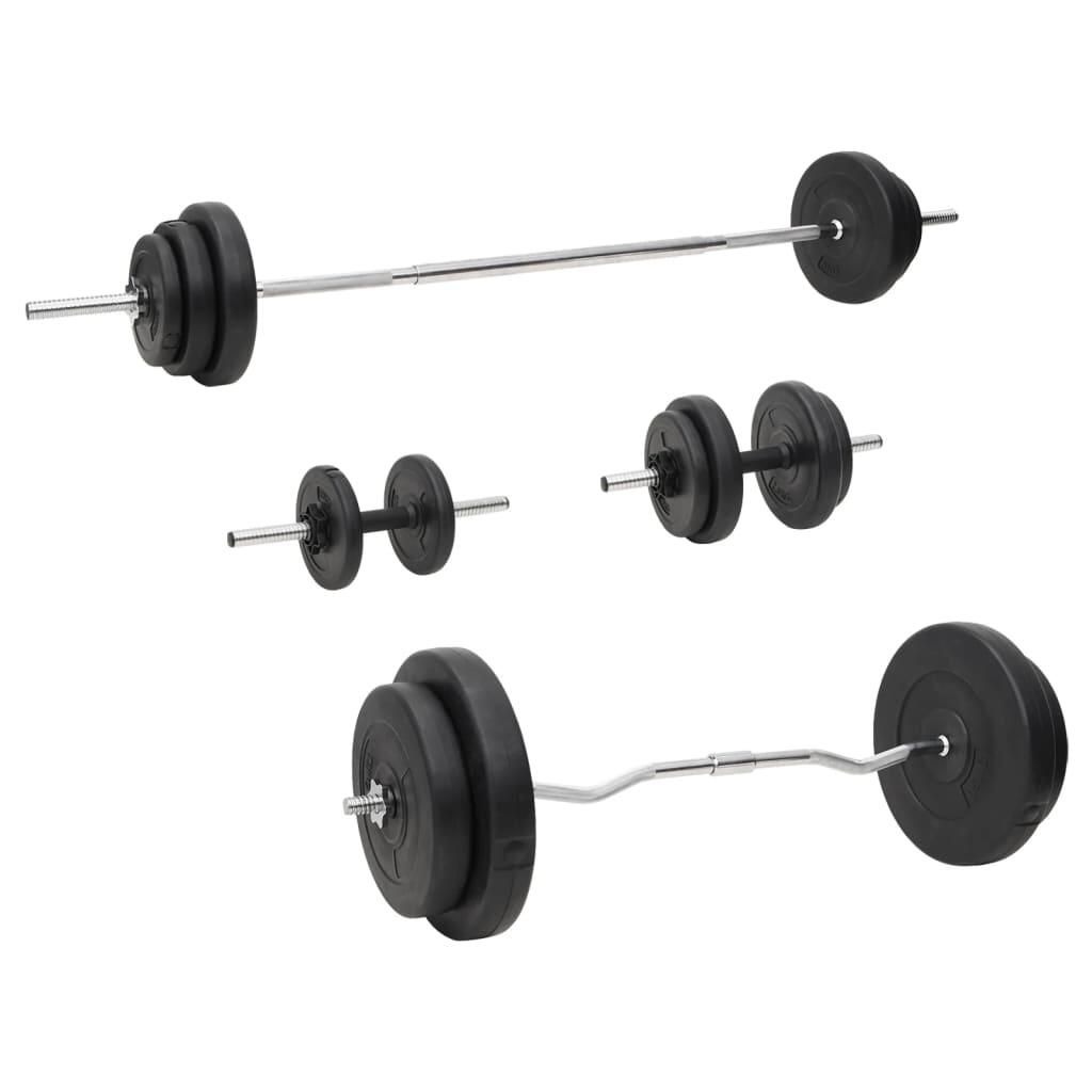 Juego de barras y mancuernas con discos 90 kg VIDAXL Decathlon