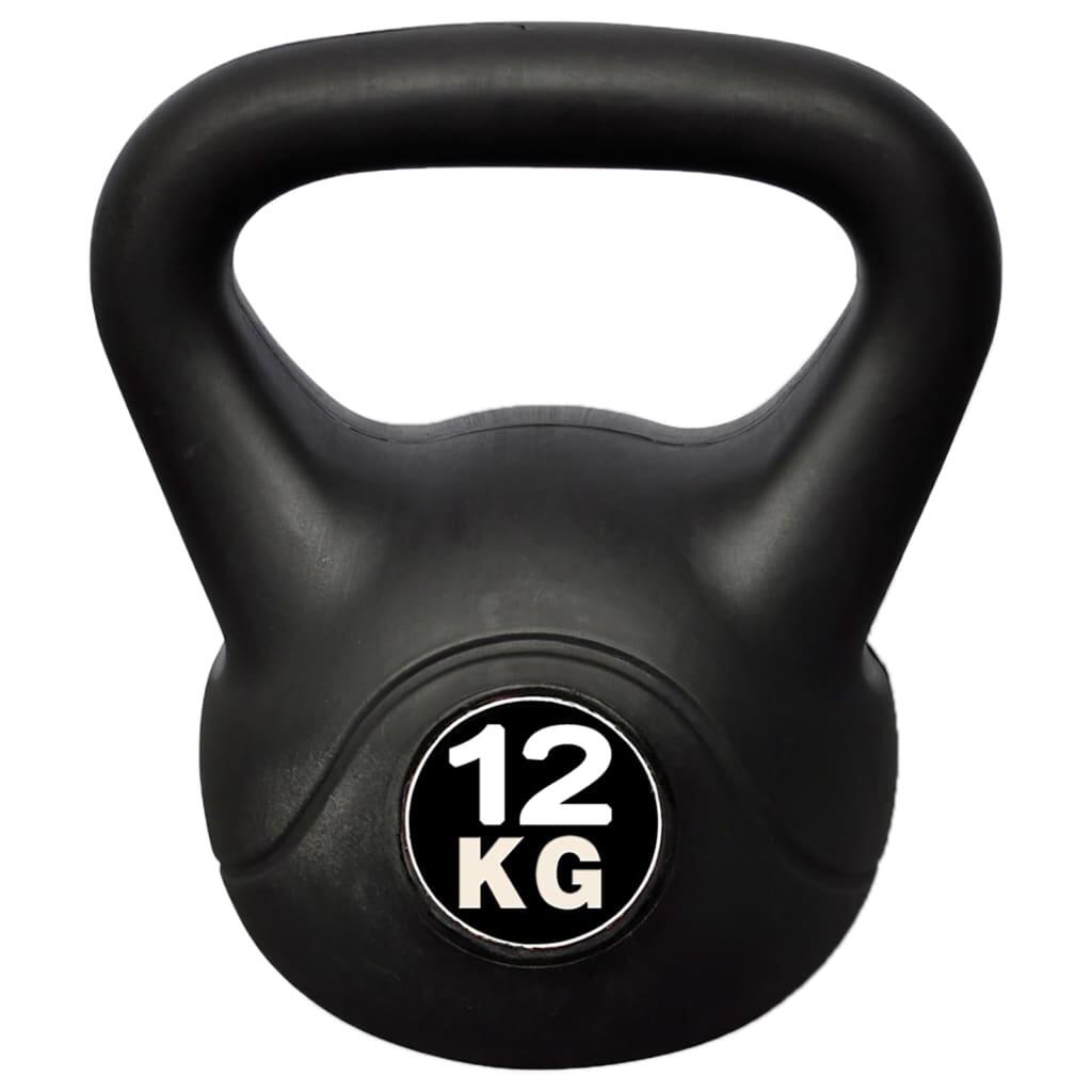 Kettlebell VidaXL 12 kg, béton revêtu de plastique 2/4