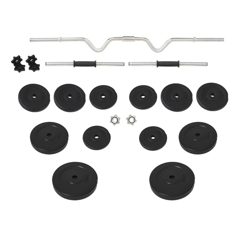 Juego de barras y mancuernas con discos 60 kg 2/5
