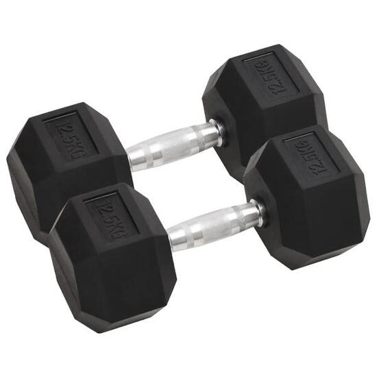 Zestaw hantli VidaXL 2 x 12,5 kg z gumą