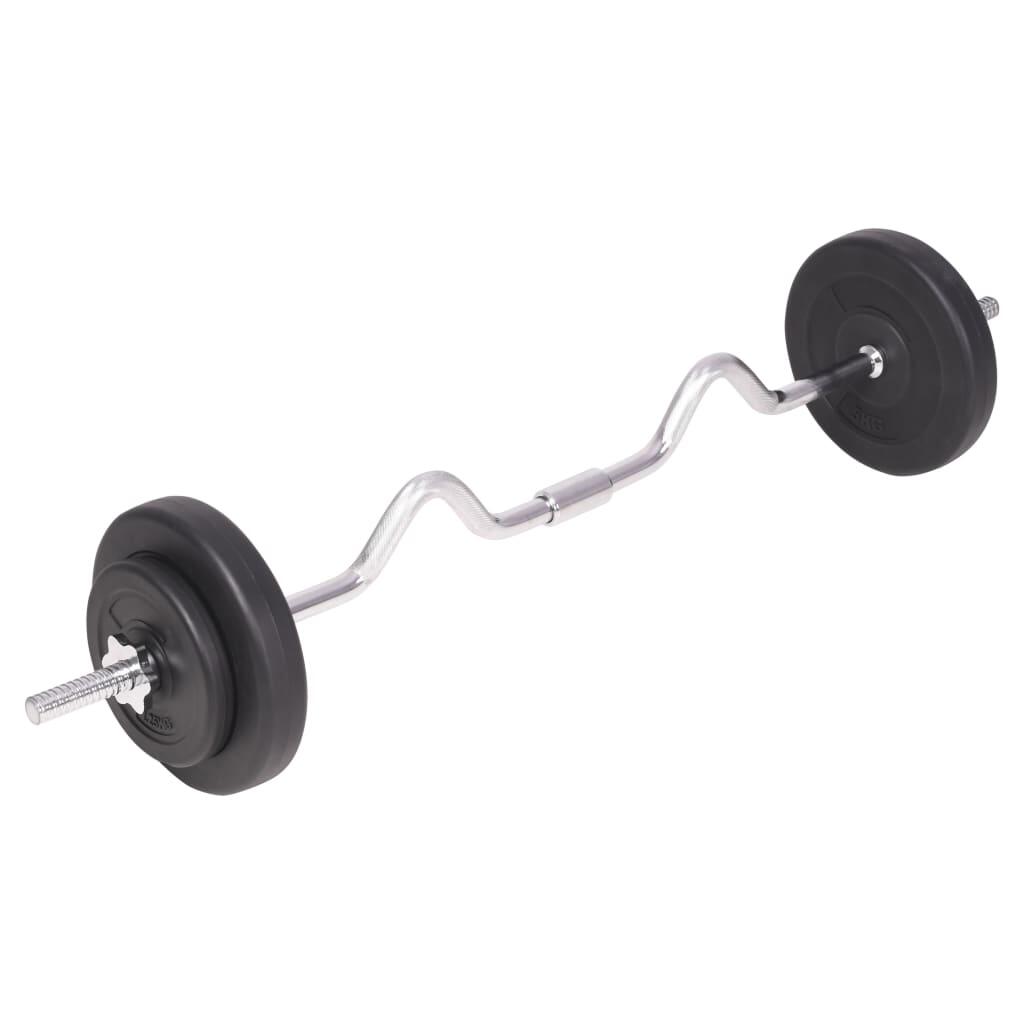 Juego de pesas 90 kg barras y mancuernas 4/5