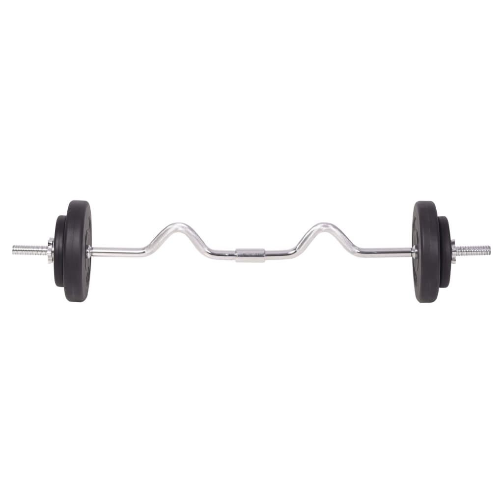Juego de pesas 90 kg barras y mancuernas 5/5