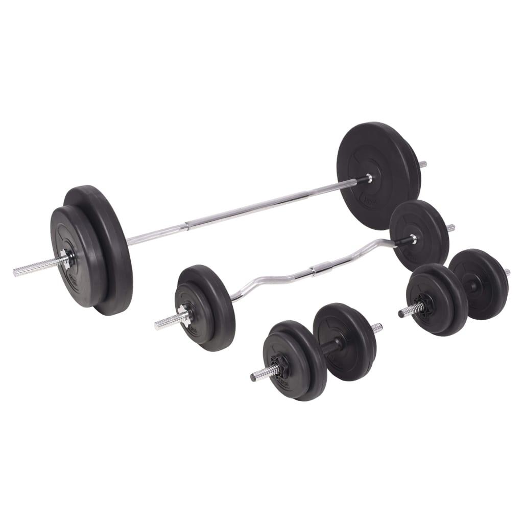 Juego de pesas 90 kg barra y mancuernas 2/5