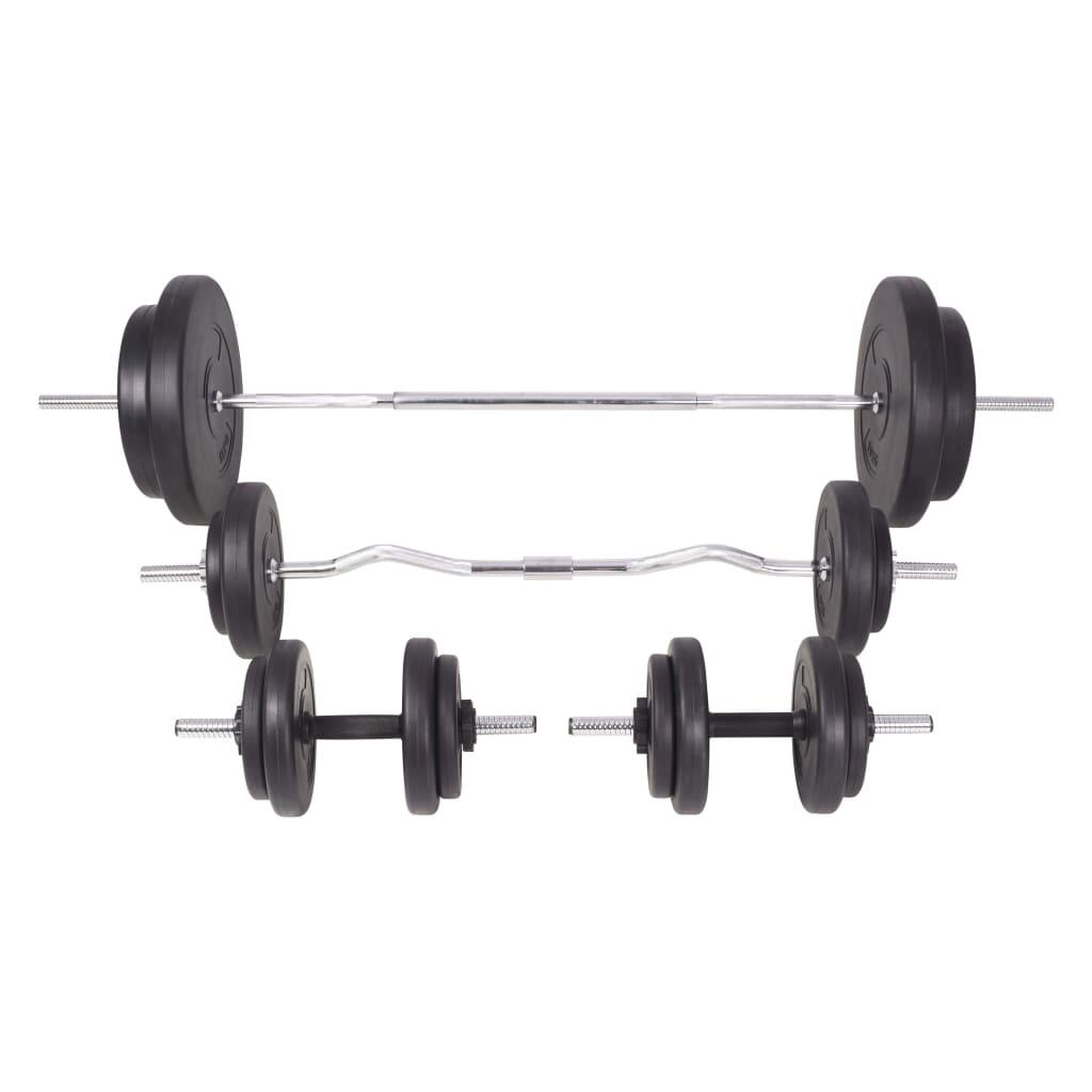 Juego de pesas 90 kg barra y mancuernas 3/5