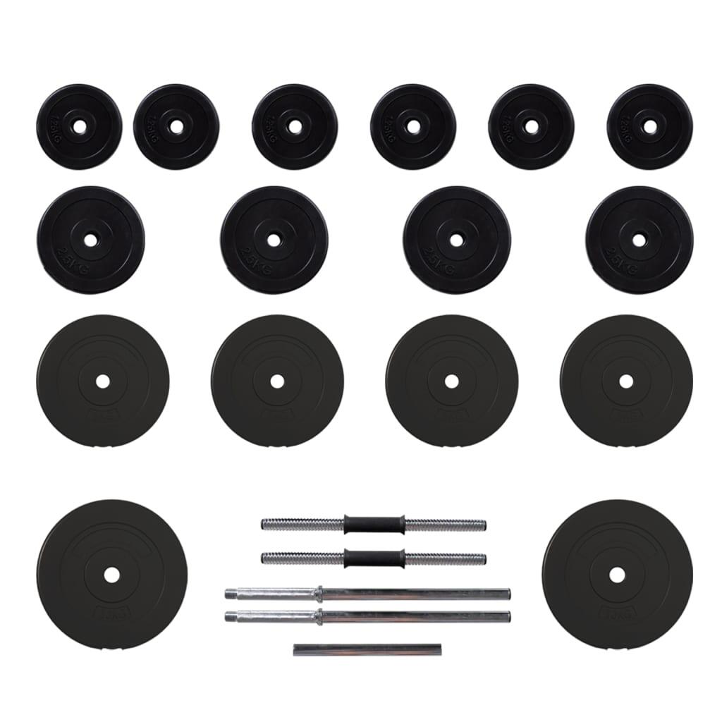 Juego de barras y mancuernas con discos 60 kg 2/5
