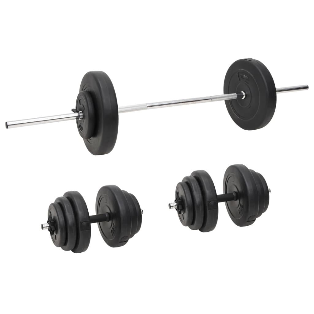 VIDAXL Juego de barras y mancuernas con discos 60 kg