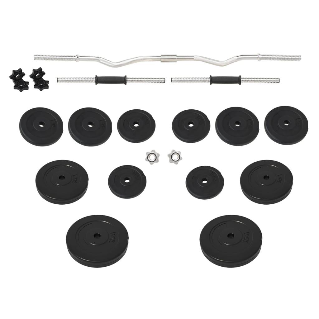Juego de barras y mancuernas con discos 60 kg 2/5