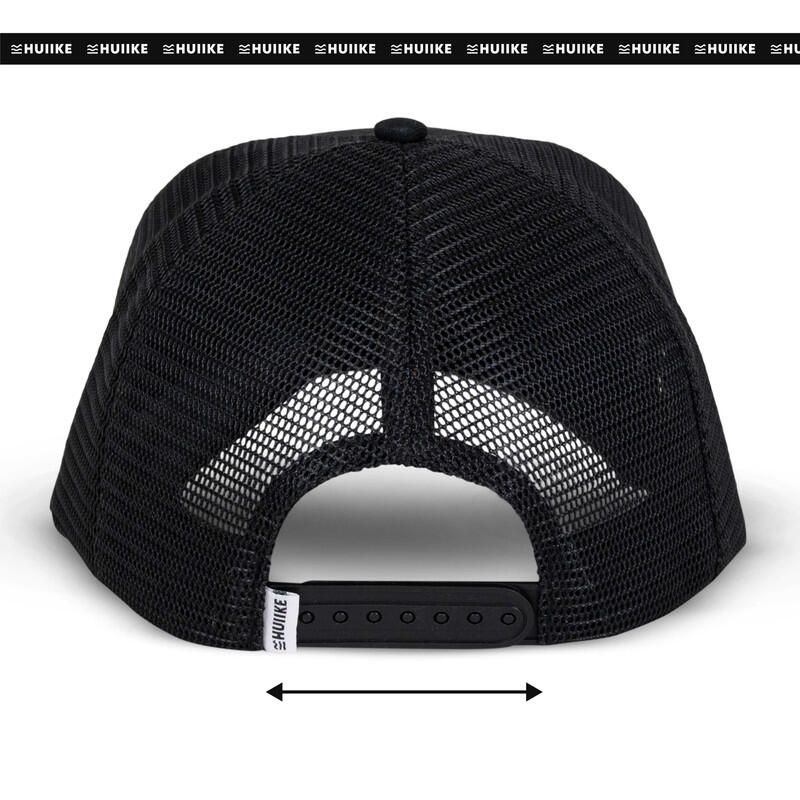 Casquette Trucker Homme et Femme en Mesh, HUIIKE, Reglable, Respirant, Noir