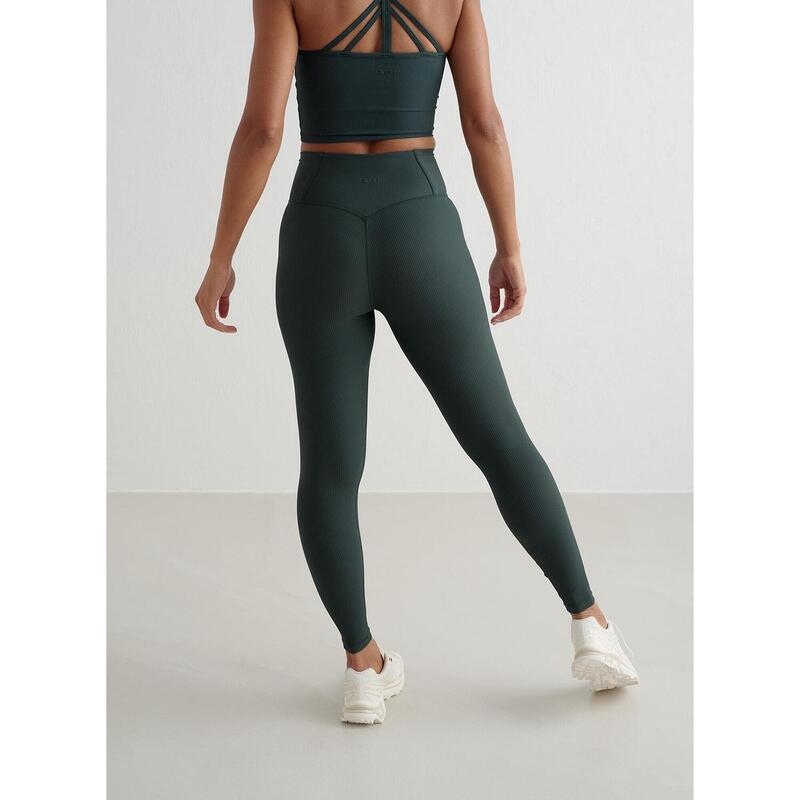 Deep Emerald Ribbed Performance Tights