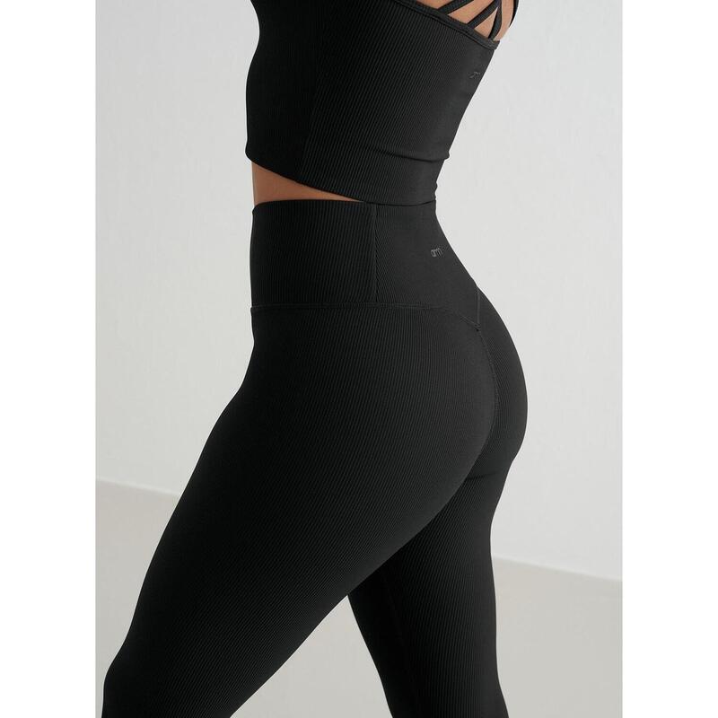 Black Ribbed Performance Tights