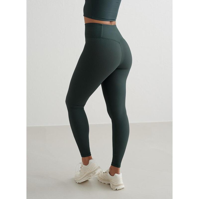 Deep Emerald Ribbed Performance Tights