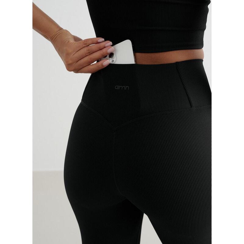 Black Ribbed Performance Tights