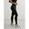 Leggings de yoga pour femmes Côtes Séchage rapide Noir