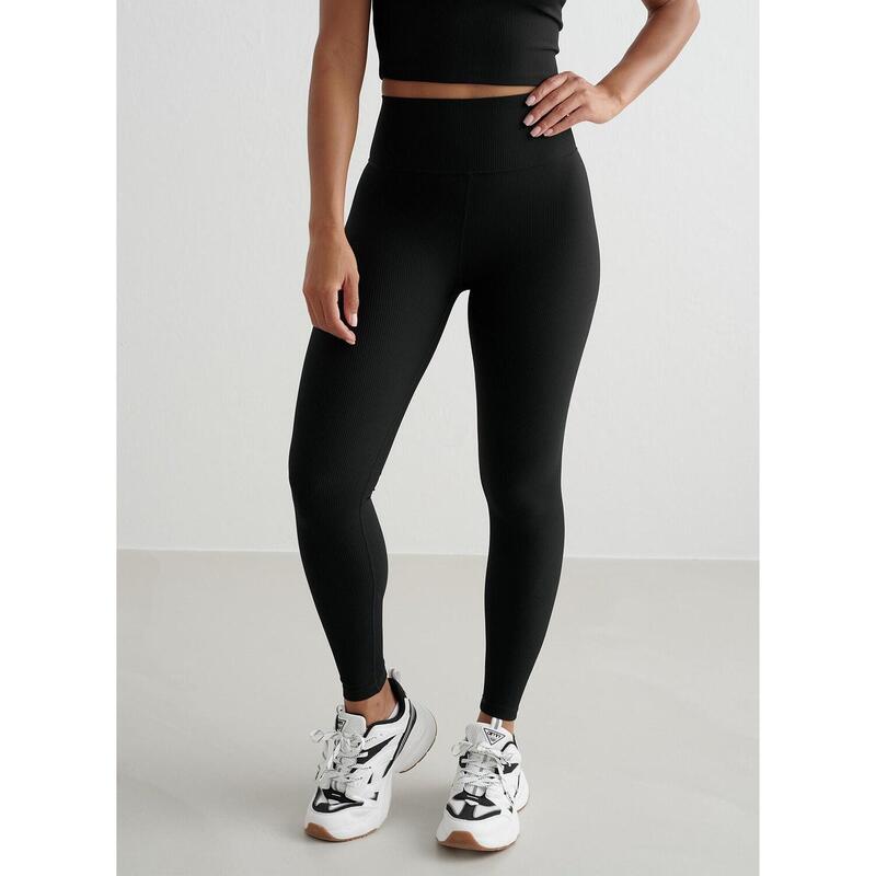 Black Ribbed Performance Tights