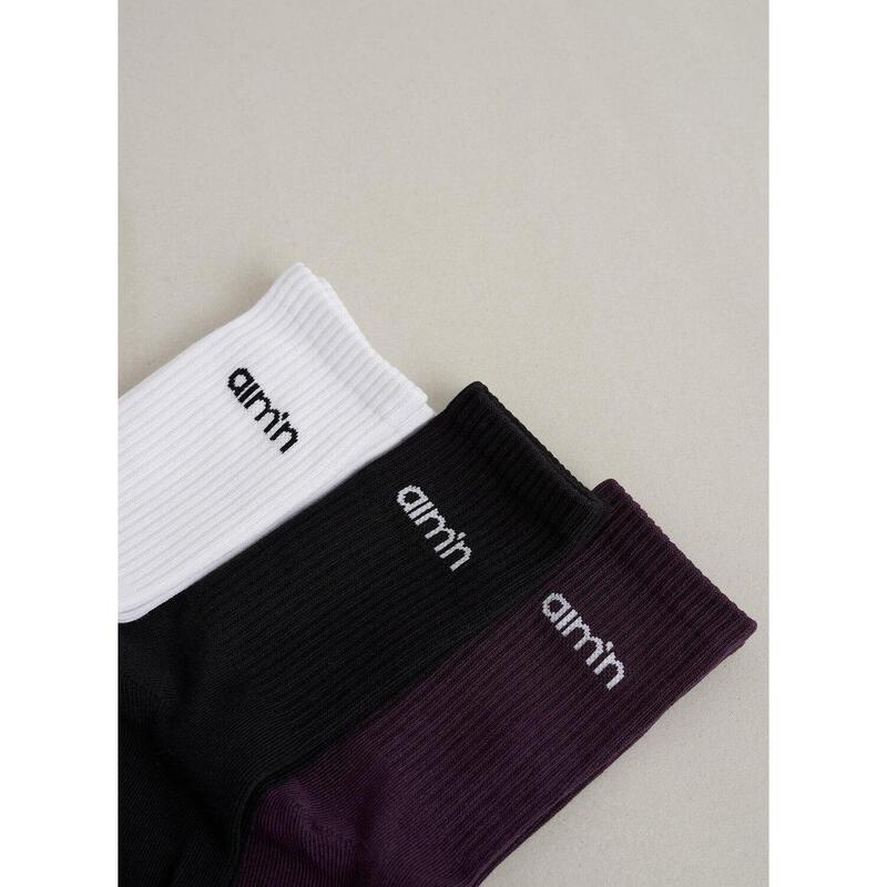 Midnight Plum Young aim'n Logo Socks 3-pack