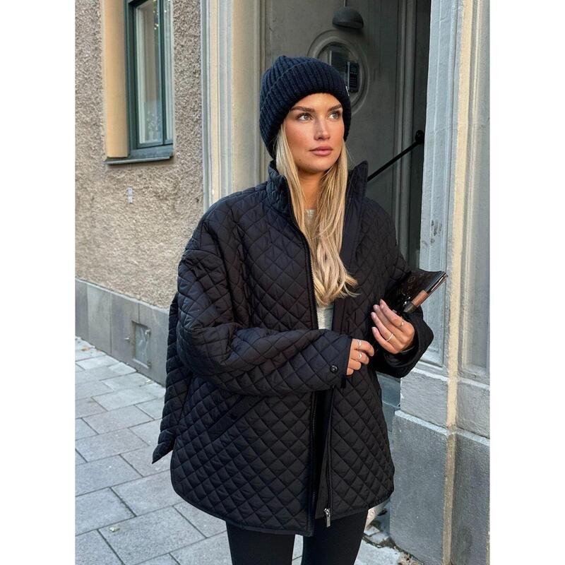 Black Oversized Quilted Jacket