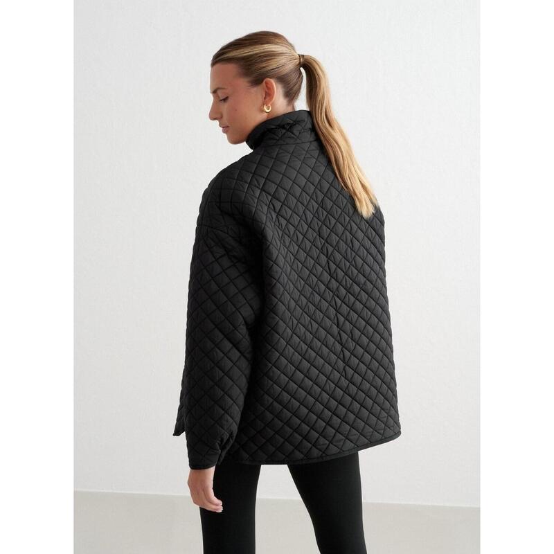 Jas Oversized Quilted Outdoor Casual Dames Zwart aim'n