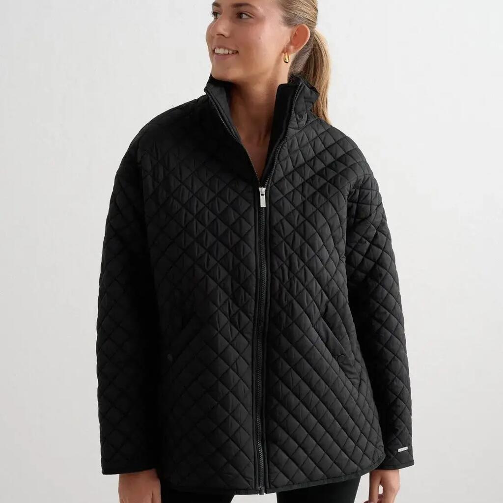 Women's Jacket Quilted Water-Repellent Oversized Black