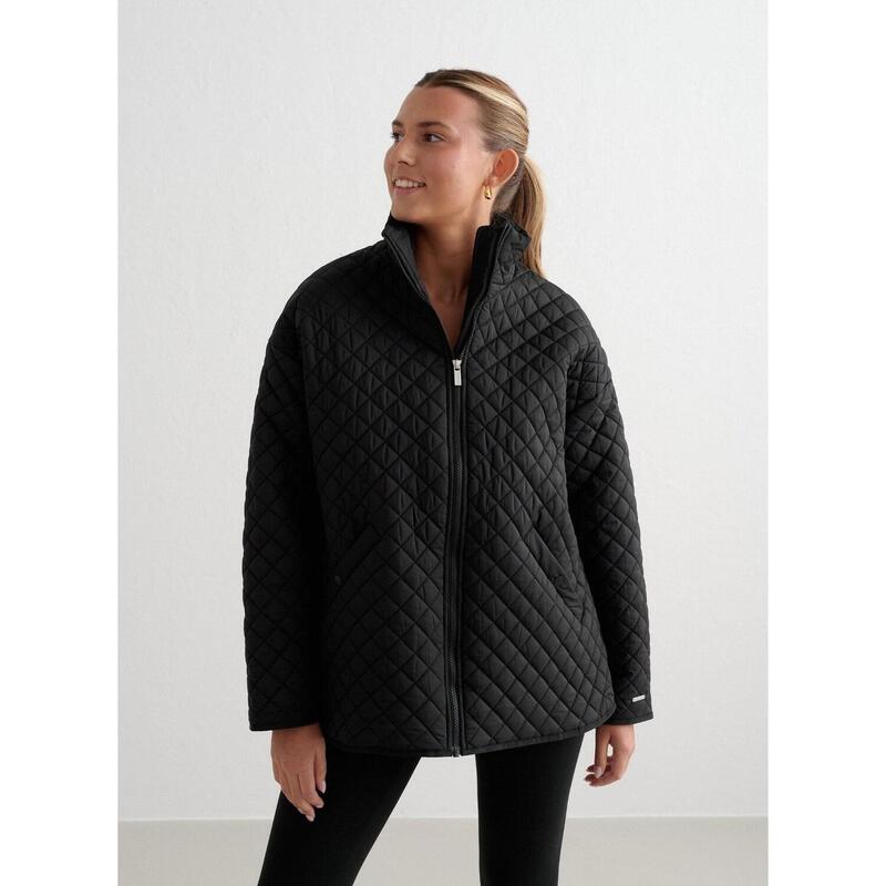 Jas Oversized Quilted Outdoor Casual Dames Zwart aim'n