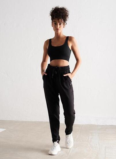 Damen Yoga Sweatpants Schwarz